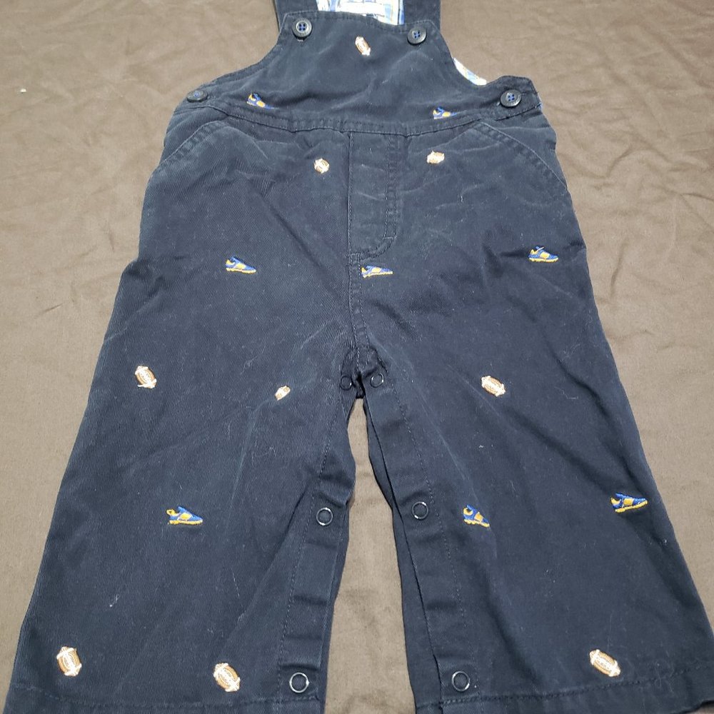 Vintage Overalls Embroidered Football Shoes Kitestrings By Hartstrings 6-9M Size